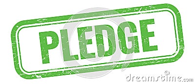 PLEDGE text on green grungy vintage stamp Stock Photo