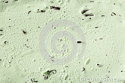 Abstract landscape phtoo of mint choc chip ice cream Stock Photo