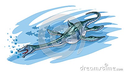 Plesiosaurus Vector Illustration