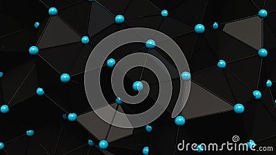 Plexus effect, 3D rendering, illustration Stock Photo