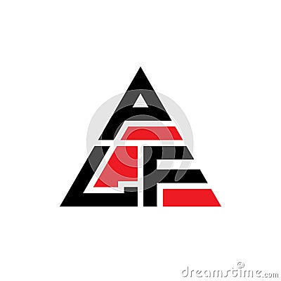 PLF triangle letter logo design with triangle shape. PLF triangle logo design monogram. PLF triangle vector logo template with red Vector Illustration