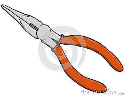 Plier tool icon in cartoon style isolated illustrat Cartoon Illustration