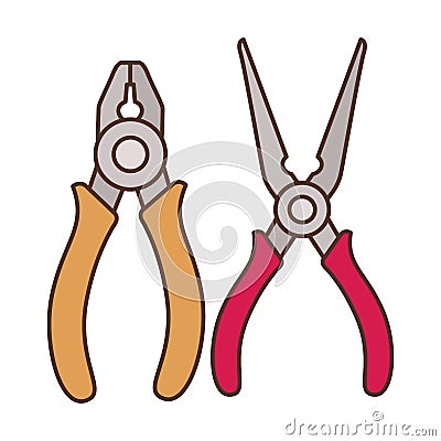 Plier tool isolated icon Vector Illustration