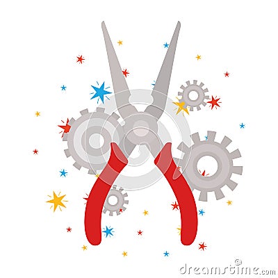 Plier tool isolated icon Vector Illustration