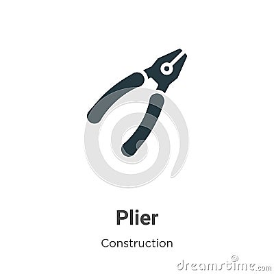 Plier vector icon on white background. Flat vector plier icon symbol sign from modern construction collection for mobile concept Vector Illustration