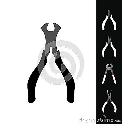 Pliers icon set Vector Illustration