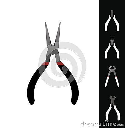 Pliers icon set Vector Illustration