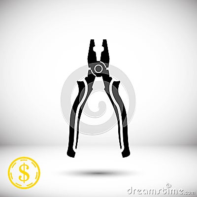 Pliers icon stock vector illustration flat design Vector Illustration