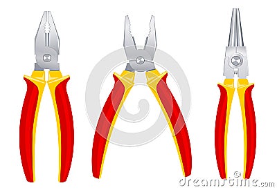 Pliers tools set Vector Illustration