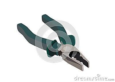 Pliers vector with green and gray color Stock Photo