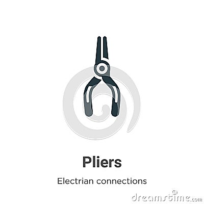 Pliers vector icon on white background. Flat vector pliers icon symbol sign from modern electrian connections collection for Vector Illustration