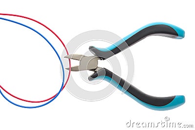 Pliers and wire Stock Photo