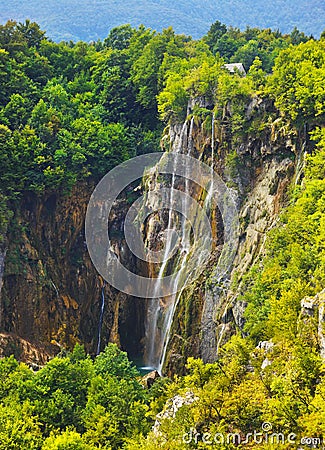 Plitvice waterfall in Croatia Stock Photo