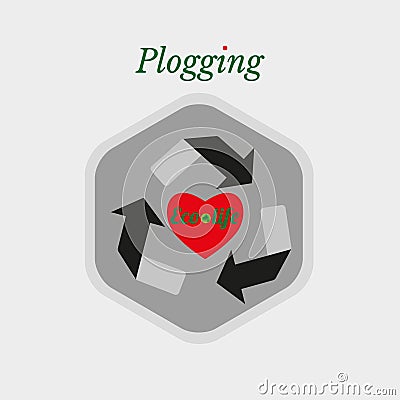 Plogging concept icon. Vector simple illustration for web design, advertisement objects. Vector Illustration