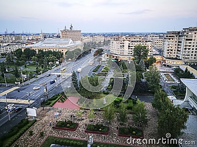 Ploiesti City Center , aerial image Editorial Stock Photo