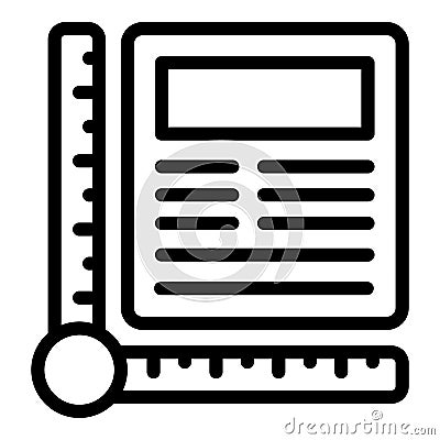 Plotter ruller icon outline vector. Data device Vector Illustration