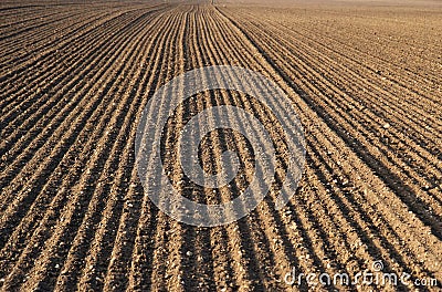 Plough agriculture field Stock Photo