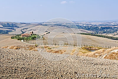 Ploughed Fields - Crete Senesi Stock Photo