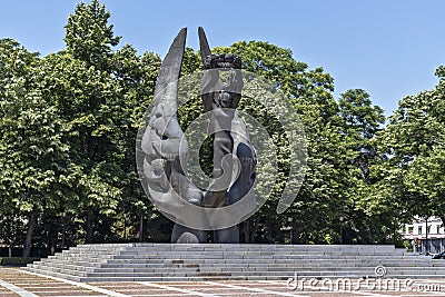 Monument of The Unification of Bulgaria in city of Plovdiv, Bulgaria Editorial Stock Photo