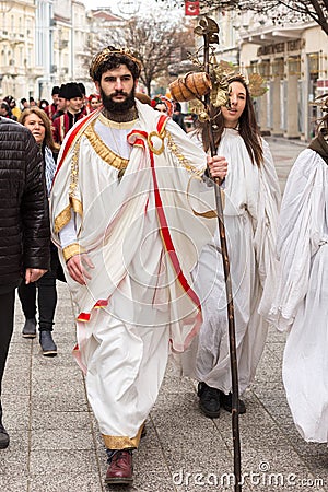 Plovdiv, Bulgaria, Young wine Dionysian procession Editorial Stock Photo