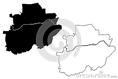 Plovdiv City Republic of Bulgaria map vector illustration, scribble sketch City of Plovdiv map Vector Illustration