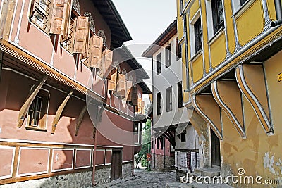 Plovdiv Narrow Street Stock Photo