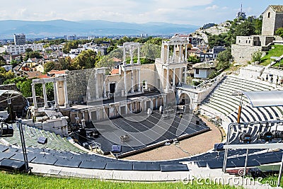 Plovdiv Roman theatre Stock Photo