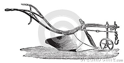 Plow for light soils, Cooke, vintage engraving Vector Illustration