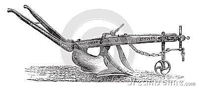 Plow-turning sub-Sep Mr. Trutschter, vintage engraving Vector Illustration