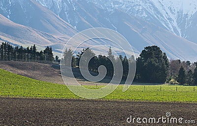 Plowed fields in the highlands Stock Photo