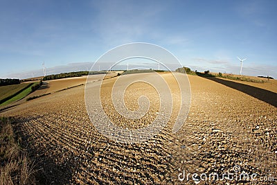 Plowed land in the aisne Stock Photo