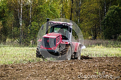 Plowing tractor. Editorial Stock Photo