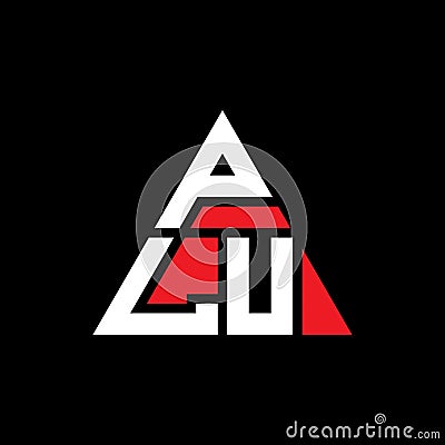 PLU triangle letter logo design with triangle shape. PLU triangle logo design monogram. PLU triangle vector logo template with red Vector Illustration
