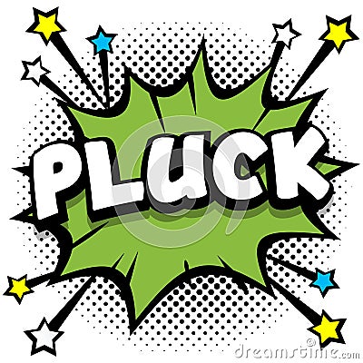 pluck Pop art comic speech bubbles book sound effects Vector Illustration