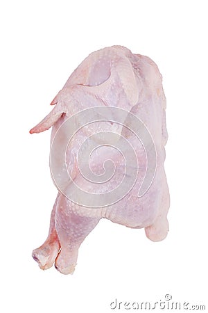 Plucked chicken carcass killed Stock Photo