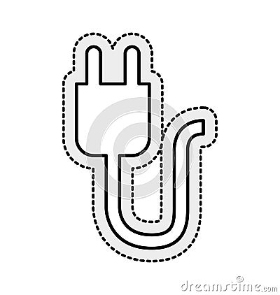 plug connector energy isolated icon Cartoon Illustration