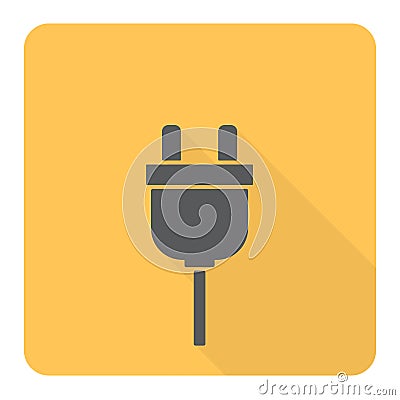 Plug flat icon. Vector Illustration