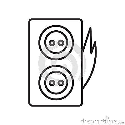 Plug icon vector isolated on white background, Plug sign , sign and symbols in thin linear outline style Vector Illustration