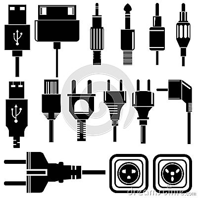 Plug icons Stock Photo