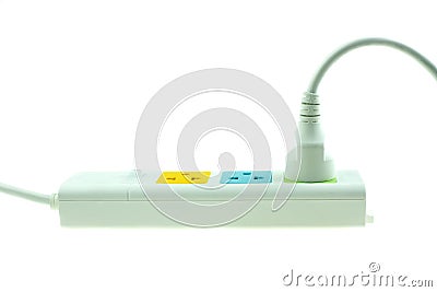 Plug in outlet 220v AC cable Stock Photo