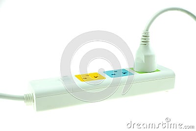 Plug in outlet 220v AC cable Stock Photo