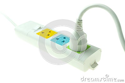 Plug in outlet 220v AC cable Stock Photo