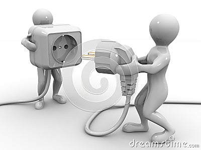 Plug and socket Cartoon Illustration