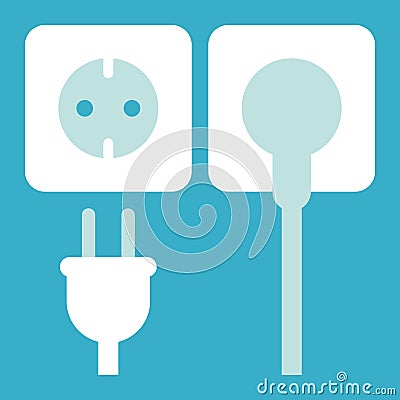 Plug and socket icon Vector Illustration