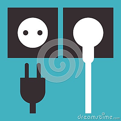 Plug and socket icon Vector Illustration