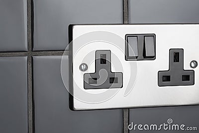 Plug socket in kitchen Stock Photo