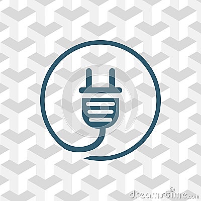 Plug vector icon stock vector illustration flat design Vector Illustration