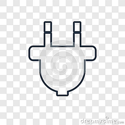 Plugin concept vector linear icon isolated on transparent background, Plugin concept transparency logo in outline style Vector Illustration