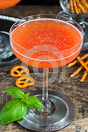 Plum Bellini cocktail Stock Photo