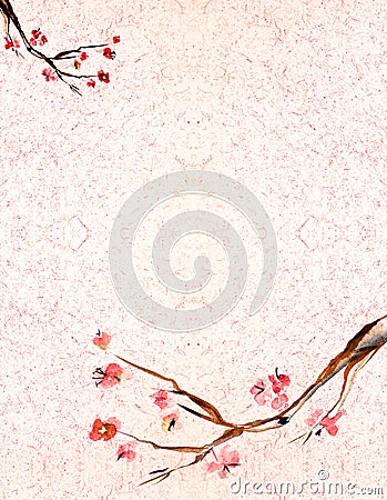 Plum blossomm background Stock Photo